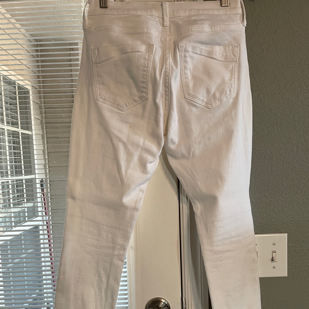 Express white jean jegging, 2R mid rise